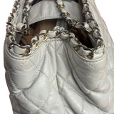Chanel Vintage White Quilted Leather Chain Me Tote 2010