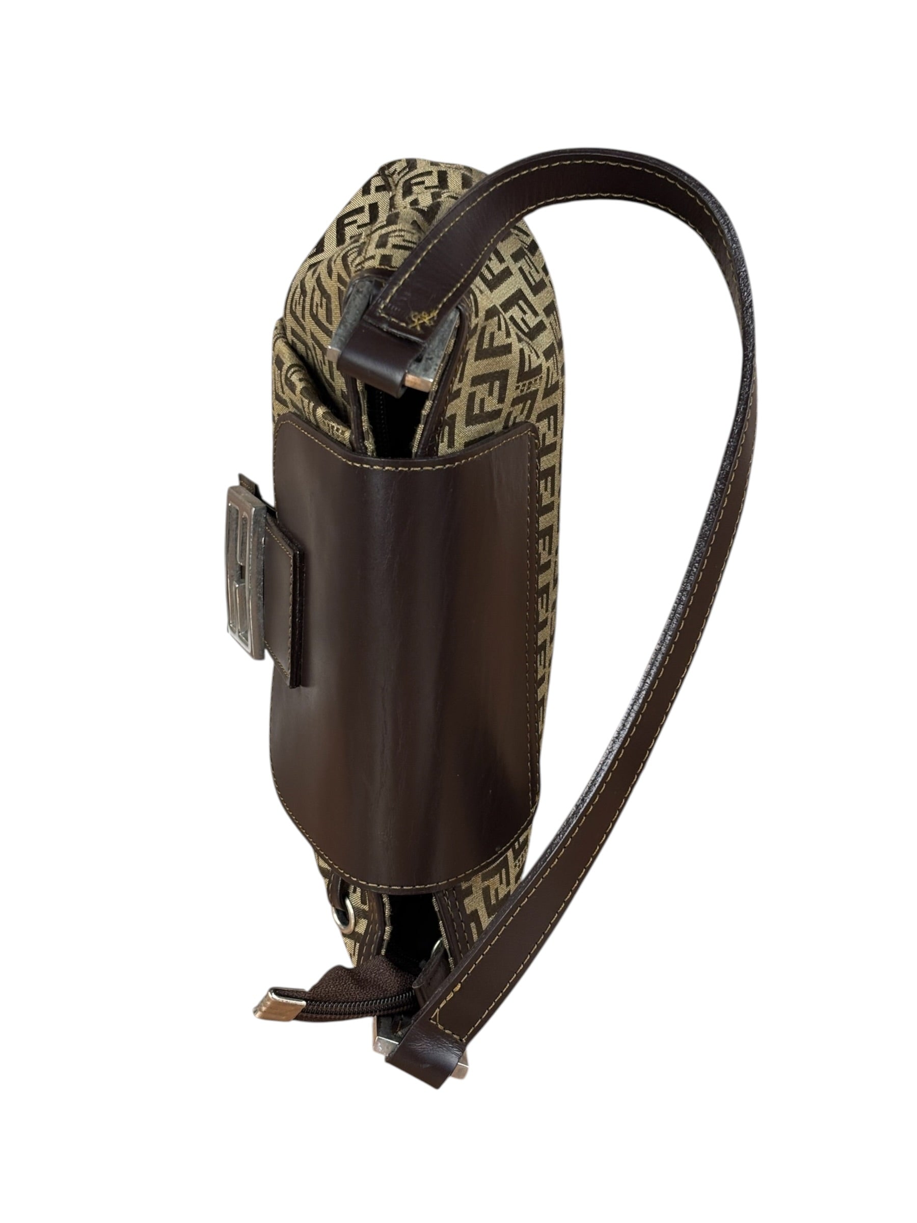 Fendi Zucchino Drawstring Flap Shoulder Bag