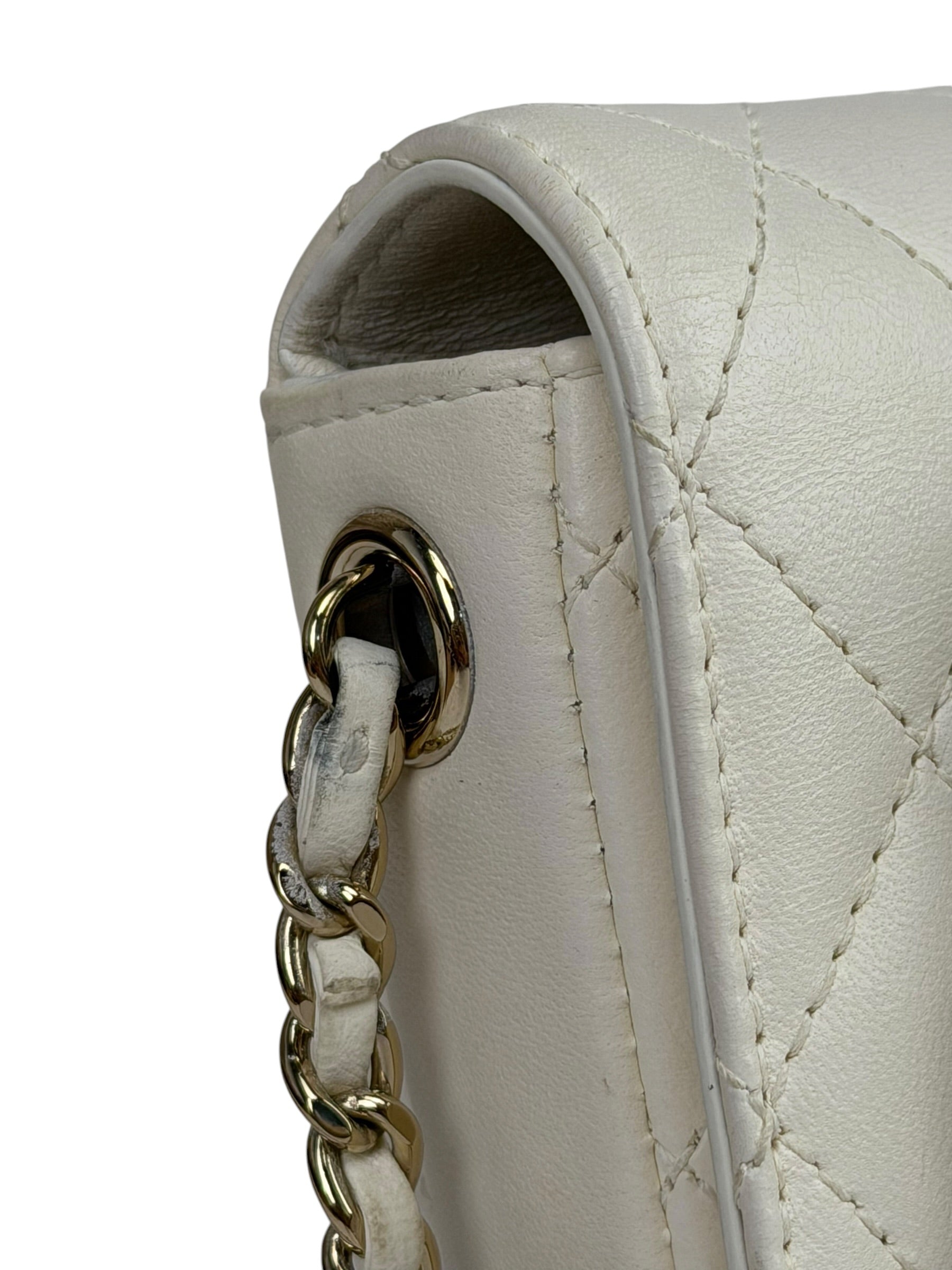 Chanel White Quilted Leather Side-Packs Dual Shoulder Bag 2019
