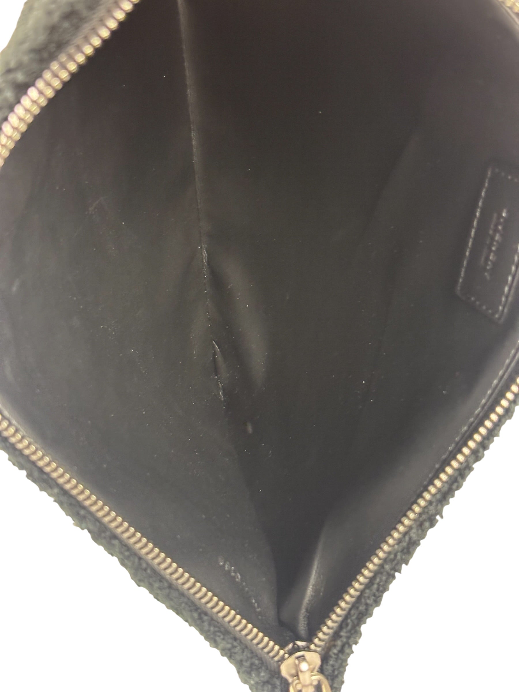 Givenchy Black Wool/Leather Trim Pouch
