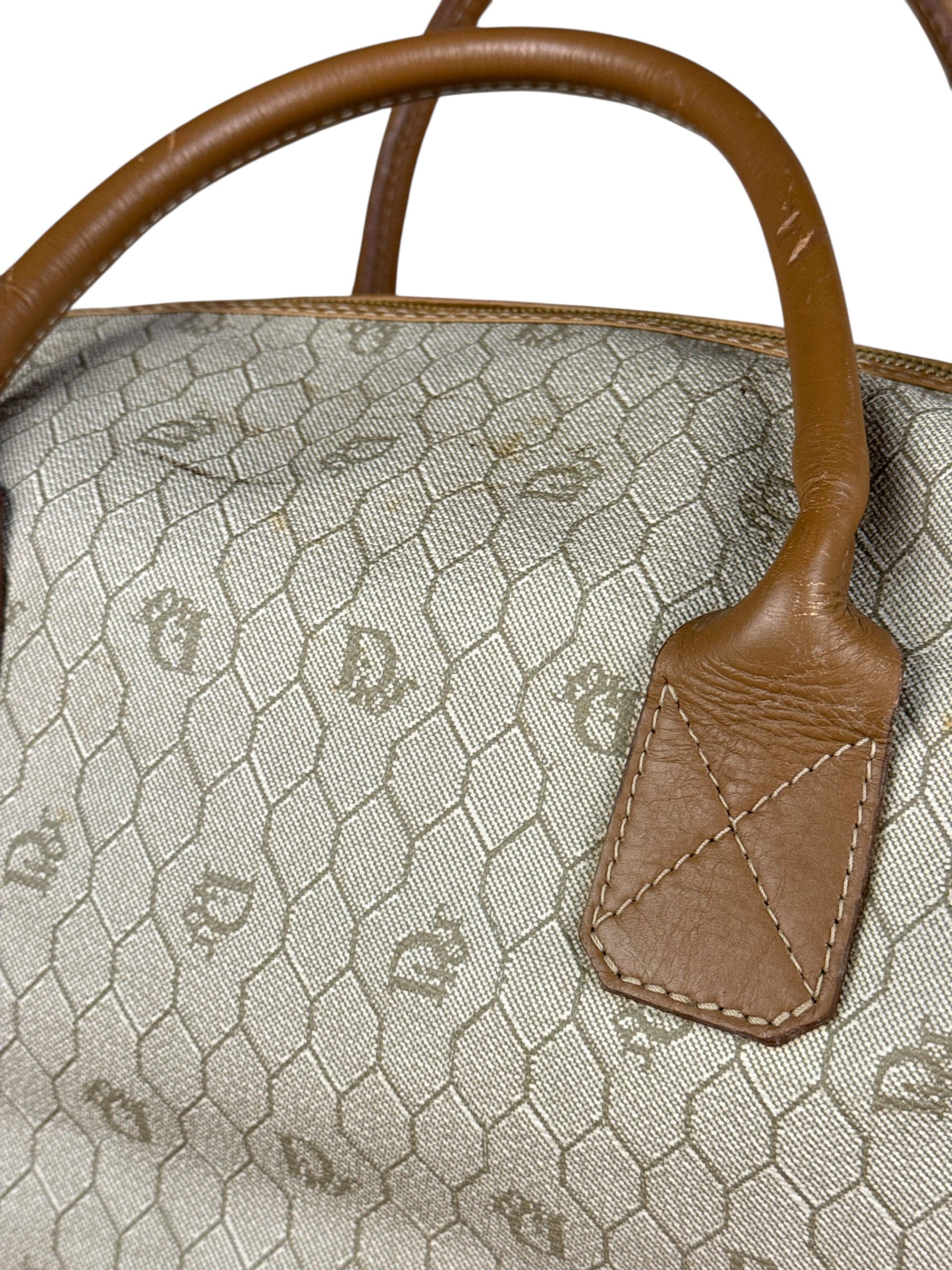 Christian Dior Vintage Honeycomb Zip Tote