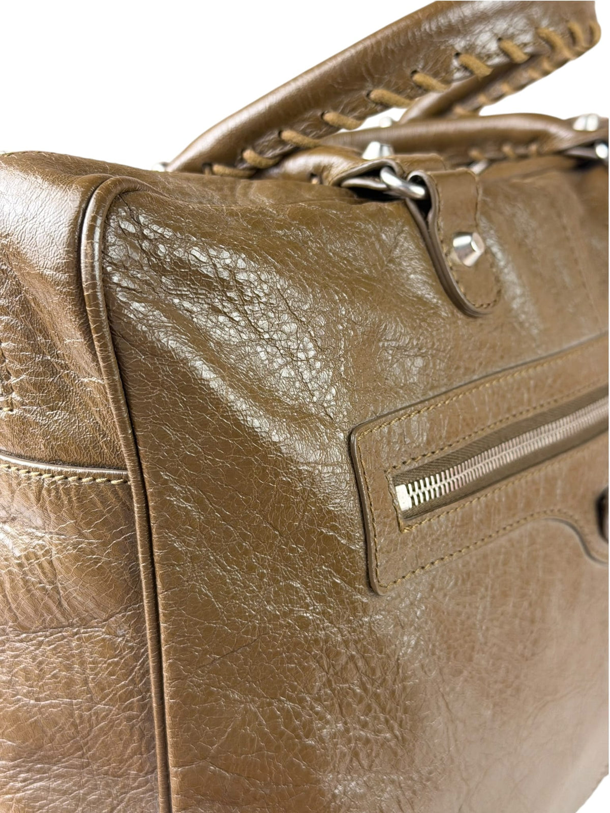Balenciaga Brown Motocross Classic Travel Bag