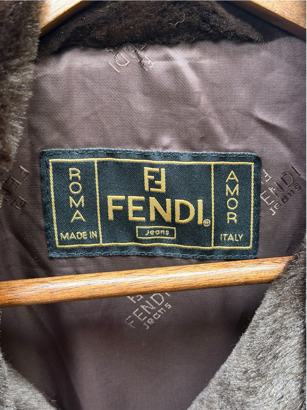 Vintage Fendi Brown Faux-Fur Coat