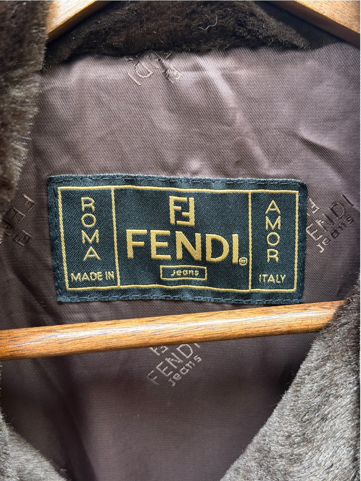 Vintage Fendi Brown Faux-Fur Coat