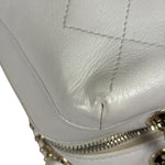 Chanel White Quilted Leather Vanity Small Bowling Two-Way Bag 2019