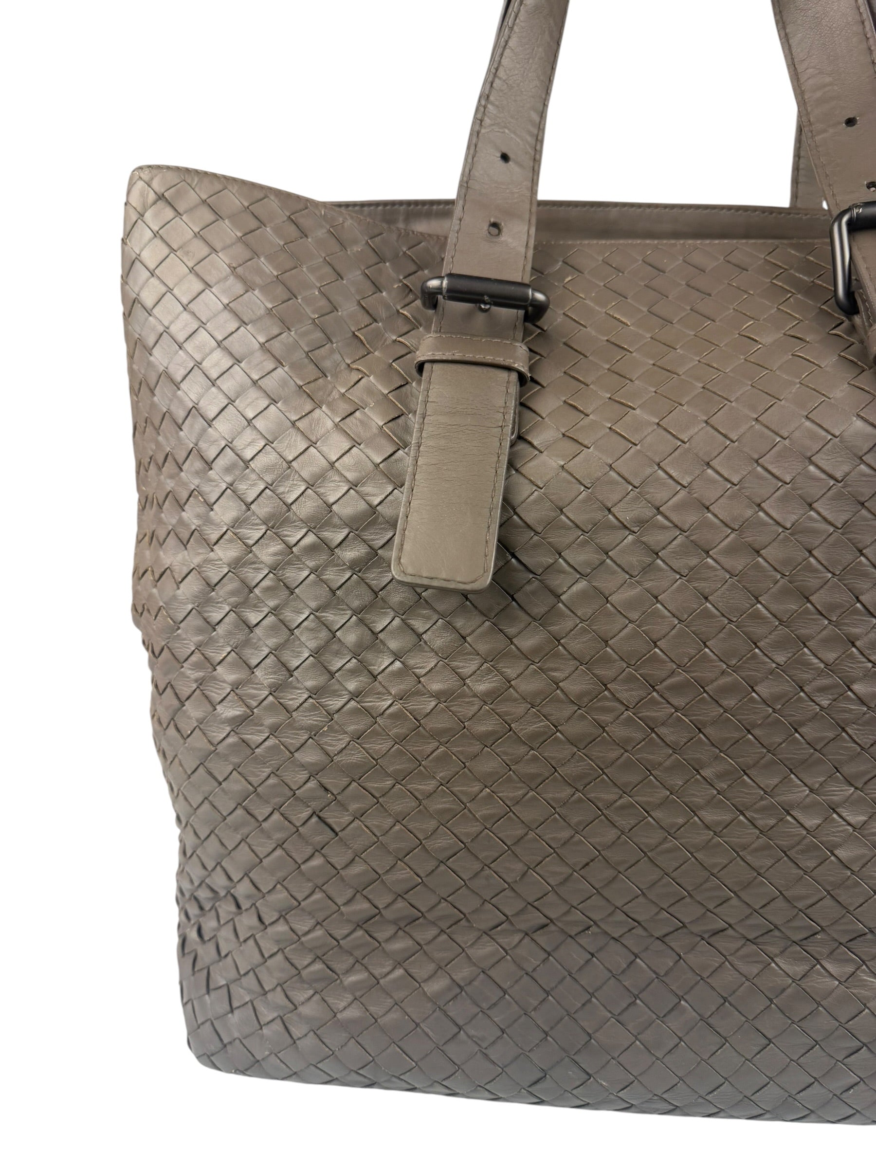 Bottega Veneta Gray Nappa Leather Intrecciato Tote Bag
