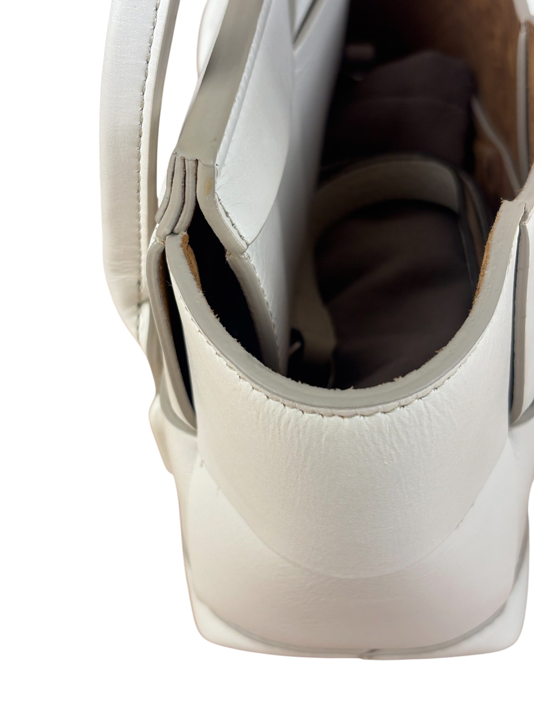 Bottega Veneta Cream Leather Mini Arco Two-Way Bag