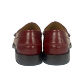Gucci Burgundy Leather Double G Logo Loafers