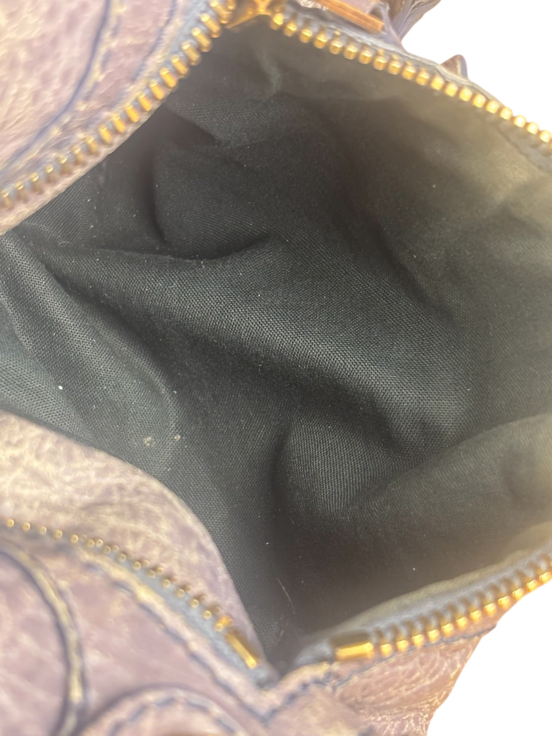 Balenciaga Vintage Distressed Purple Leather City Bag