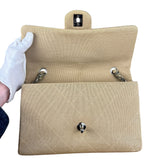 Chanel Vintage Beige Jersey Quilted Classic Flap Bag