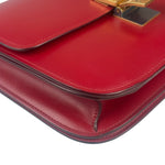 Celine Red Leather Box Crossbody Bag