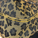 Fendi Brown Leather Trim Leopard Print Buckle Bag