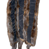 Vintage Dark Brown Fur Tailed Shawl
