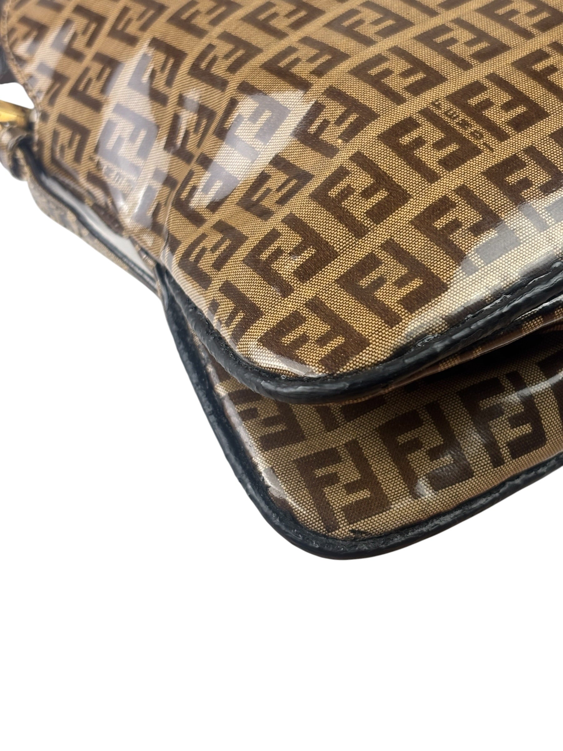 Fendi Brown PVC Zucca Baguette