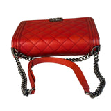 Chanel Red Quilted Leather Boy Flap Bag 2010