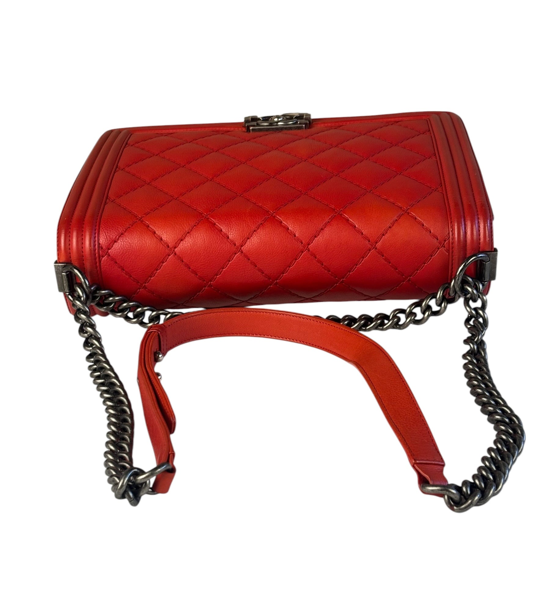 Chanel Red Quilted Leather Boy Flap Bag 2010