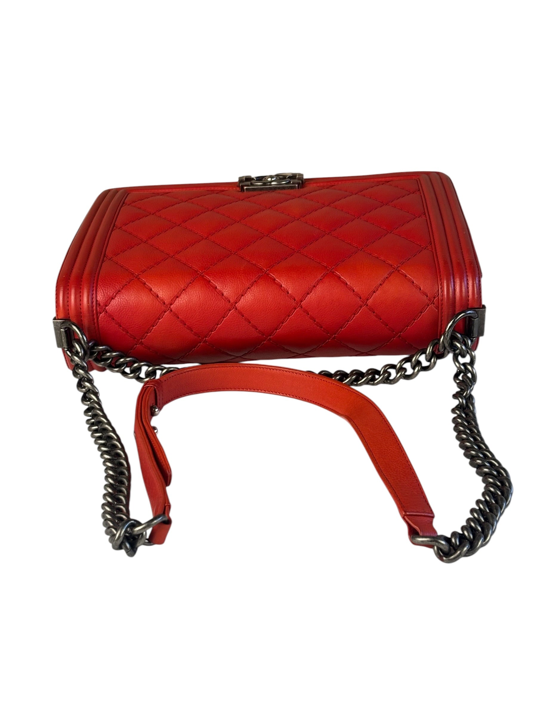 Chanel Red Quilted Leather Boy Flap Bag 2010