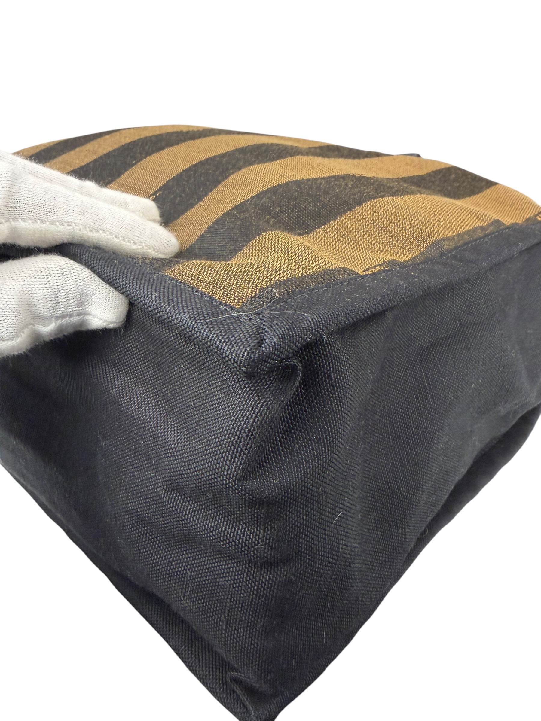 Fendi Pequin Canvas Tote Bag