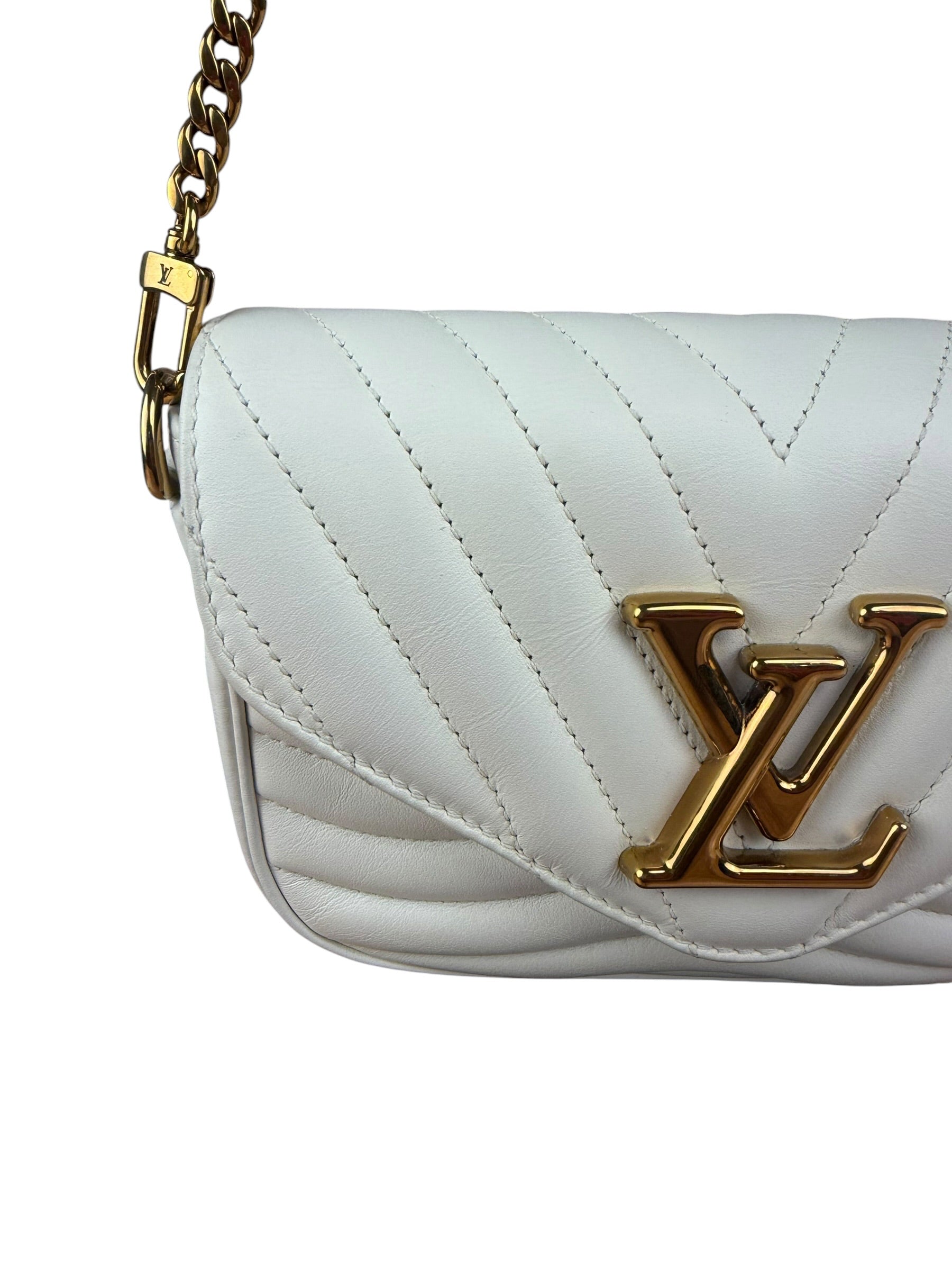 Louis Vuitton White Leather New Wave Multi Crossbody Pochette