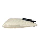 Chanel White Calfskin Quilted Python-Embossed Ligne Cambon Flat Tote Bag 2004