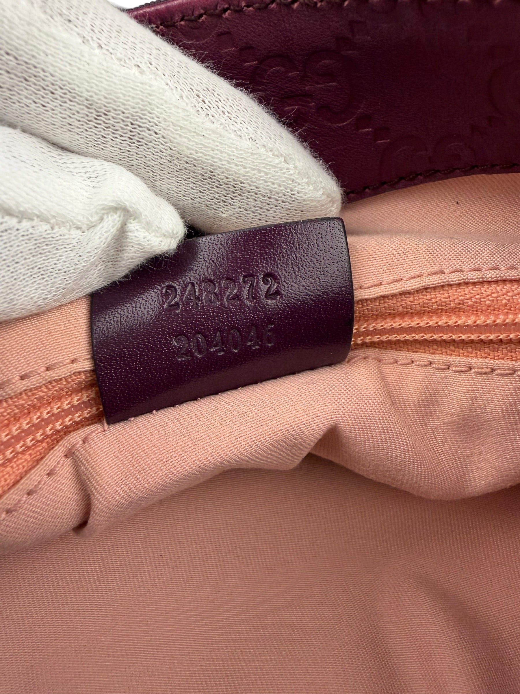 Gucci Vintage Purple Canvas Shoulder/Hobo Bag