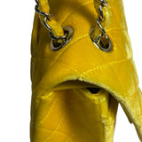 Chanel Yellow Quilted Velvet/Leather Double Flap Bag 2015