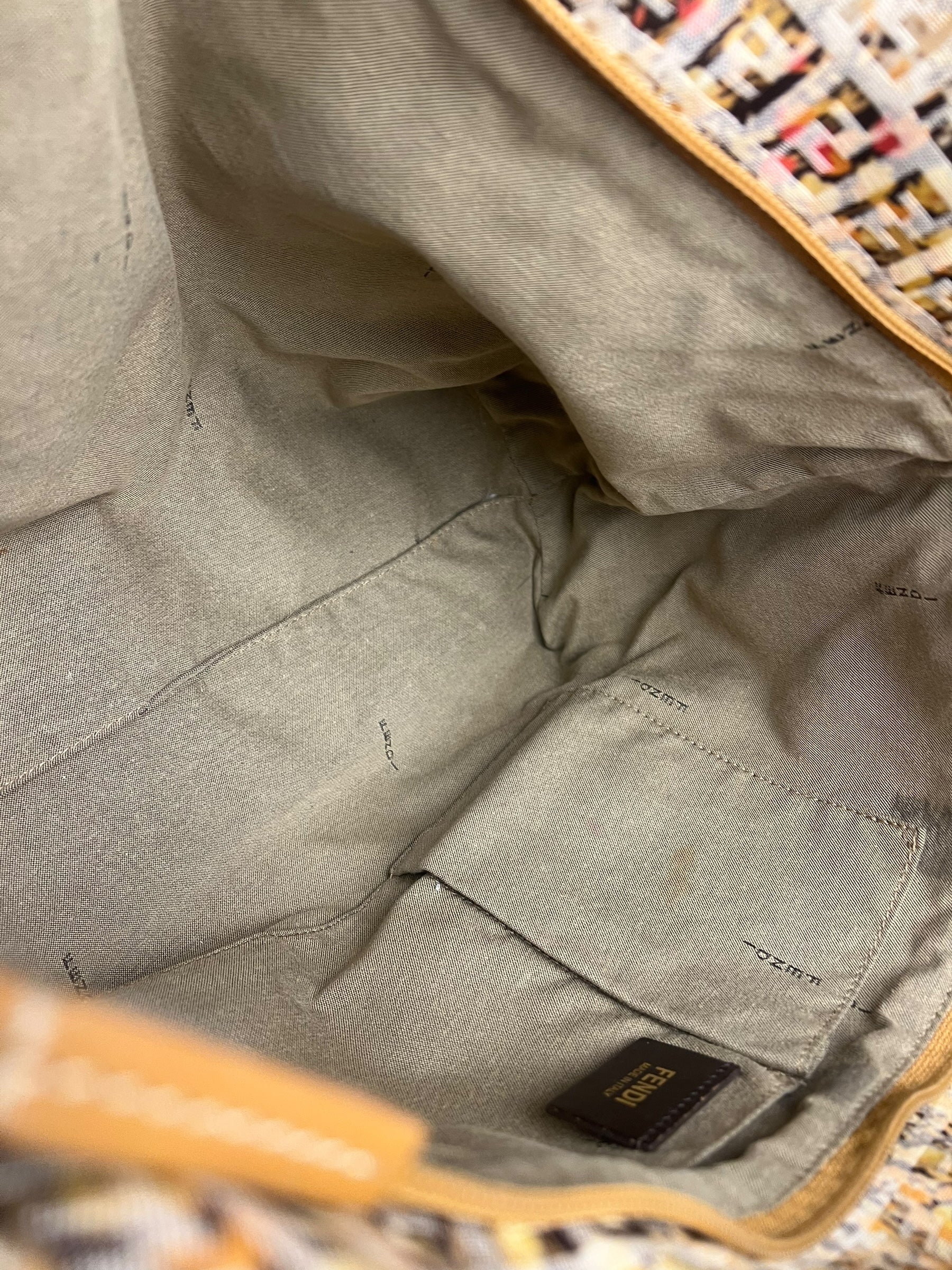 Fendi FF Floral Zucchino Shoulder Tote