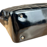 Chanel Black Patent Chocolate Bar Shoulder Bag '02