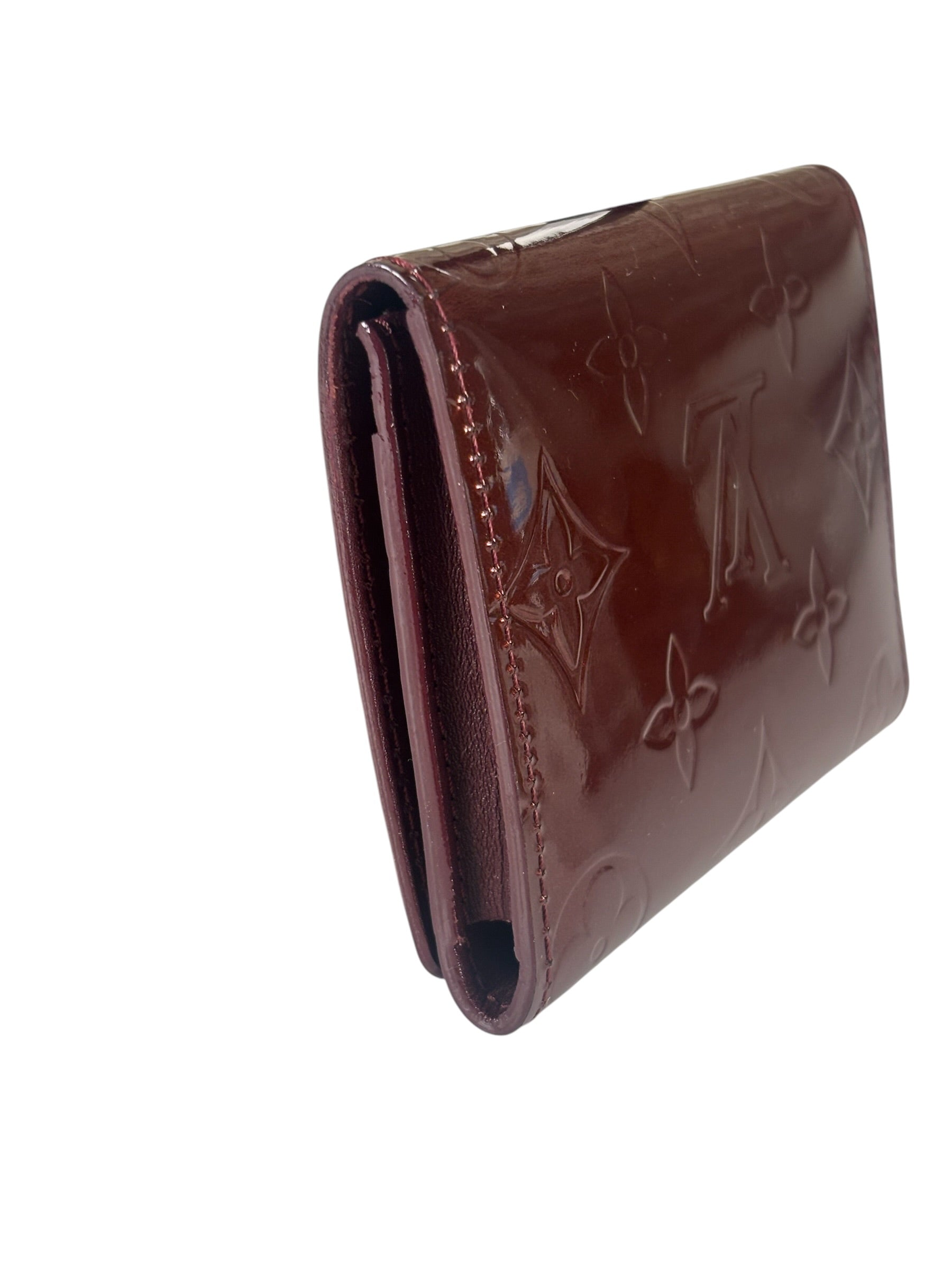Louis Vuitton Burgundy Vernis Elise Compact Wallet