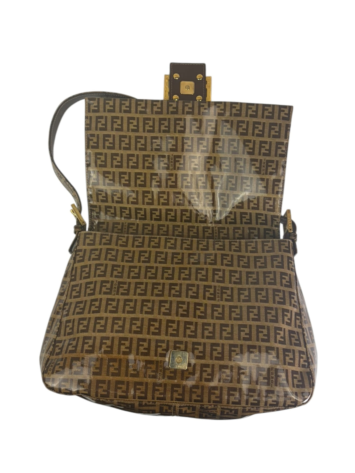 Fendi Beige/Brown PVC Mamma Baguette