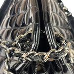 Chanel Black Patent Quilted Leather Just Mademoiselle Bowling Bag 2012