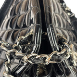 Chanel Black Patent Quilted Leather Just Mademoiselle Bowling Bag 2012