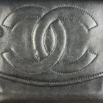Chanel Vintage Black Leather CC Compact Wallet 1997