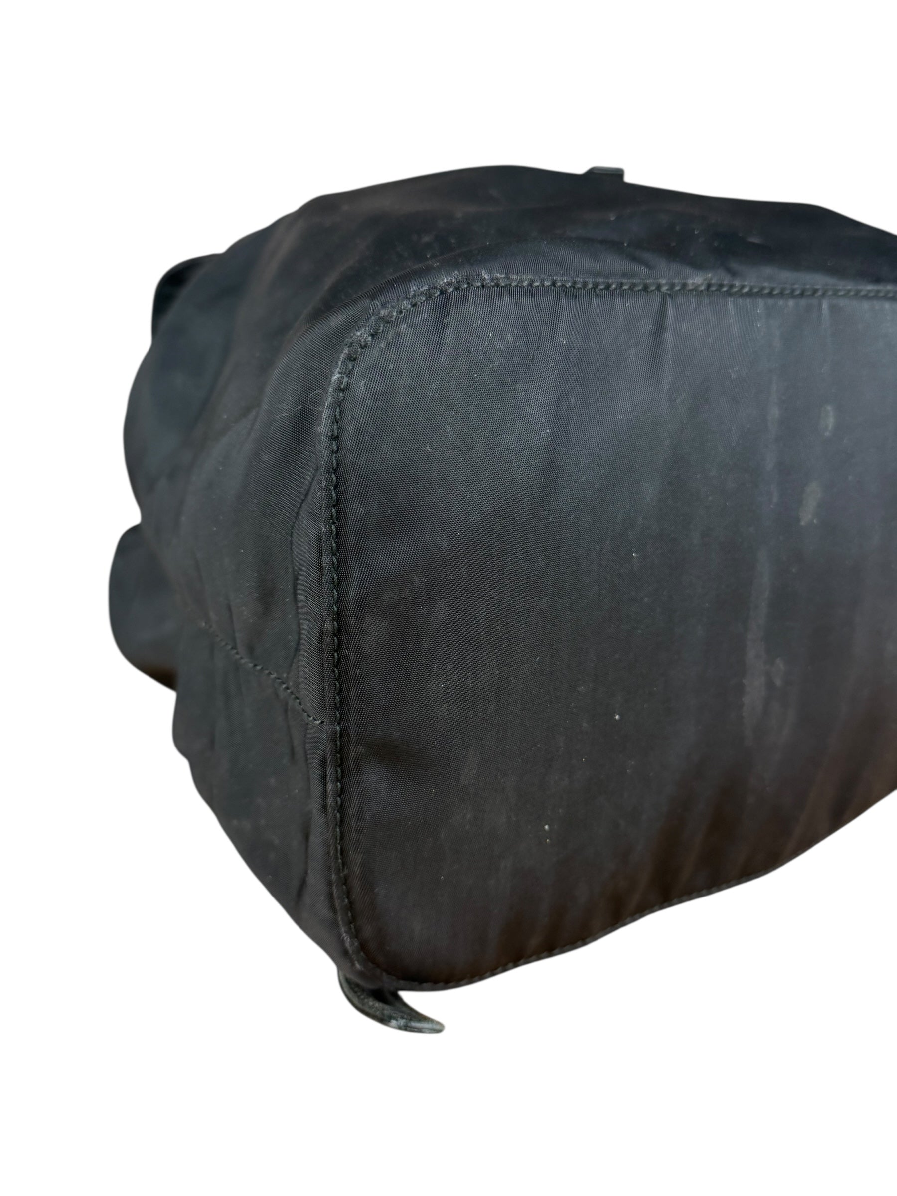 Prada Vintage Black Nylon Drawstring Backpack