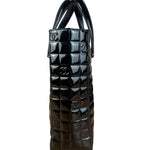 Chanel Black Patent Chocolate Bar Tote Bag 2002