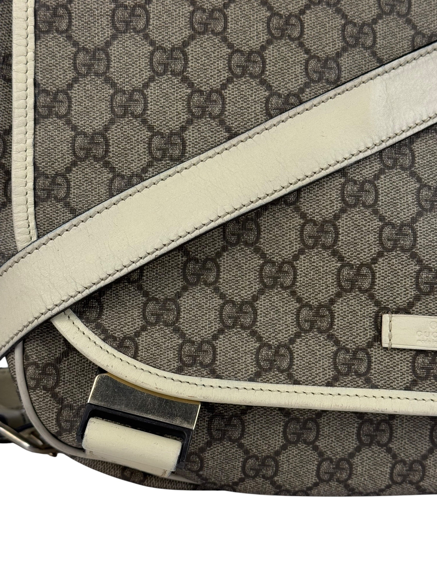 Gucci GG Leather Lined Flap Messenger Bag