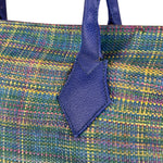 Vivienne Westwood Blue/Green Woven Plaid Saturn Shoulder Bag