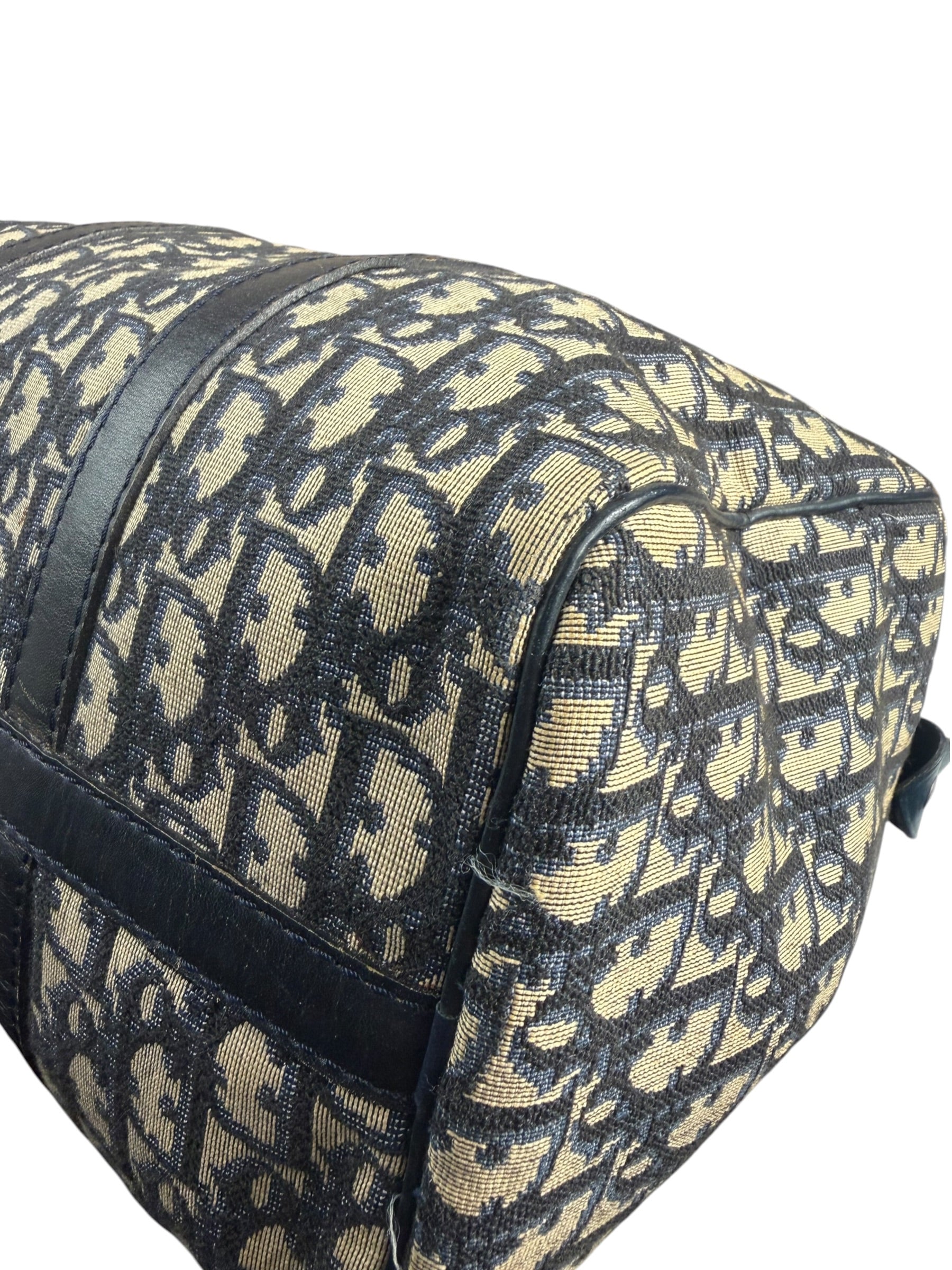 Christian Dior Vintage Navy Blue Trotter Boston Bag