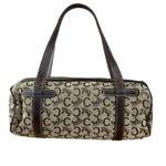 Celine Vintage Macadam Canvas Barrel Bag
