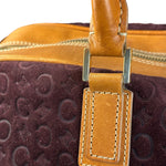 Celine Vintage Suede Macadam Leather Bowler Bag