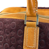 Celine Vintage Suede Macadam Leather Bowler Bag