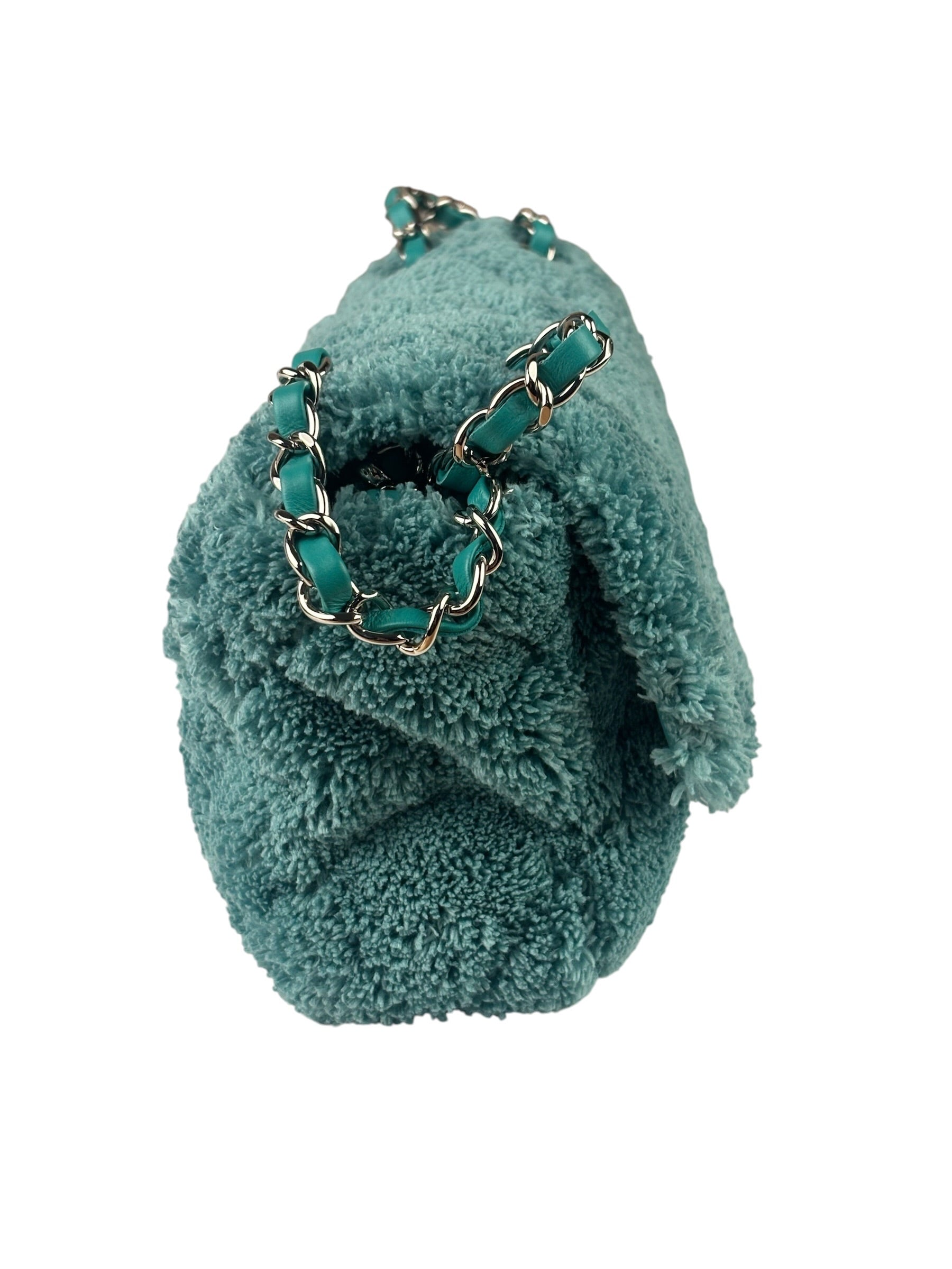 Chanel Mint Green Quilted Terry Cloth Coco Beach Flap Bag 2019