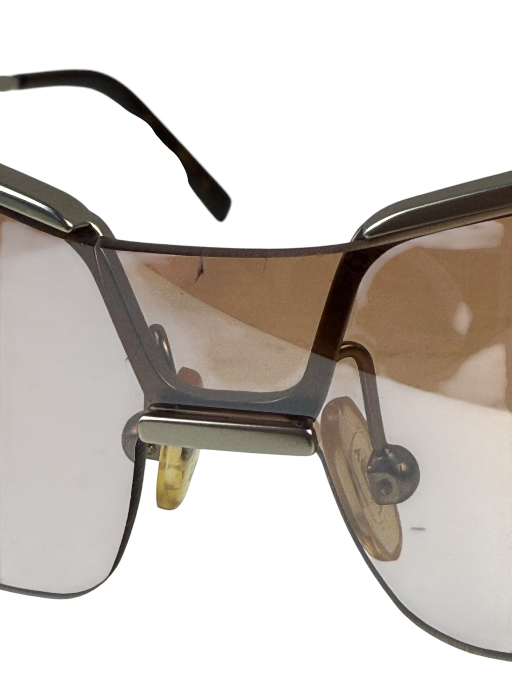 Prada Y2k Rimless Brown/Silver Sunglasses