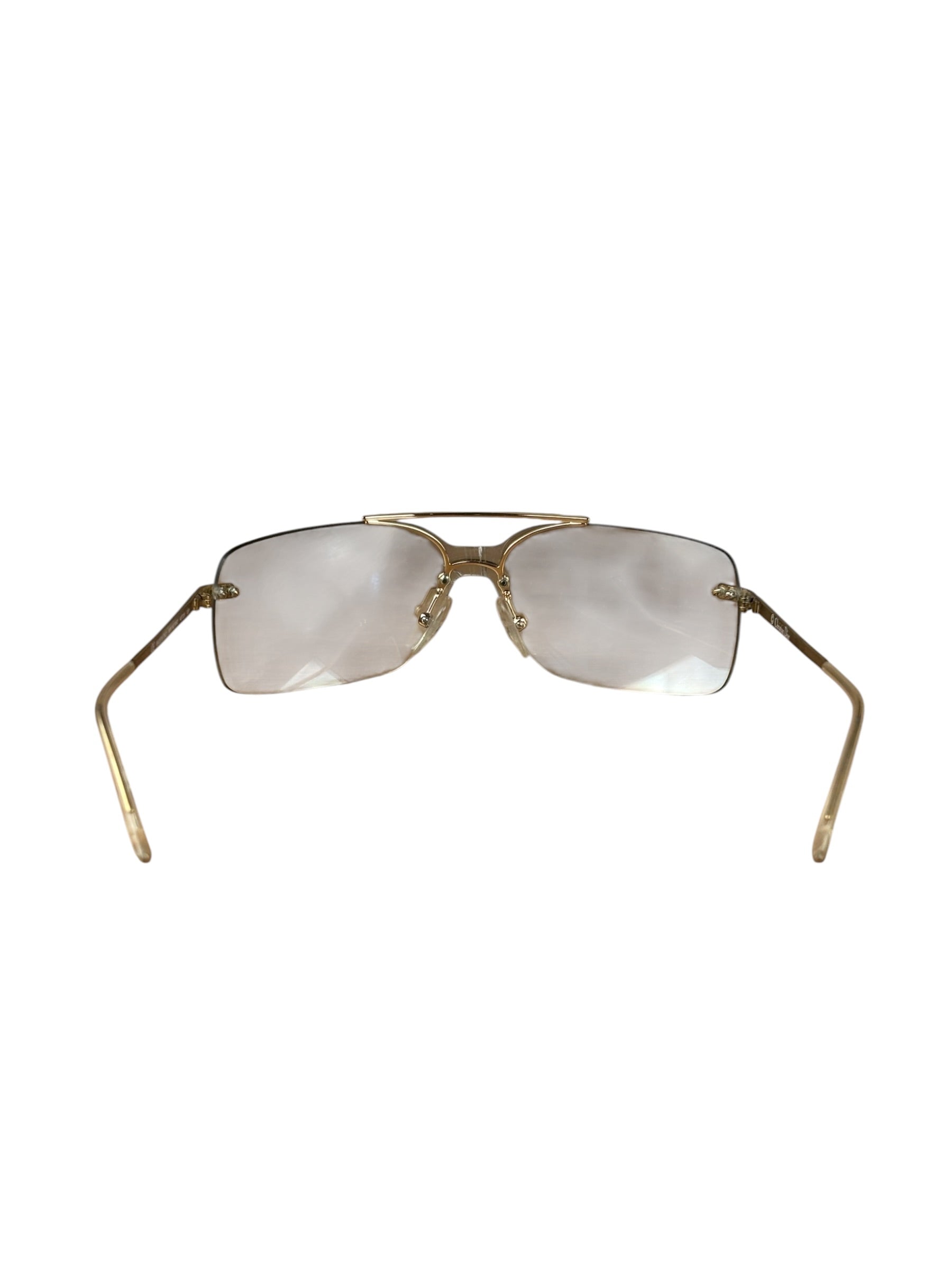 Christian Dior Vintage Gold Tone Frameless Tinted Glasses