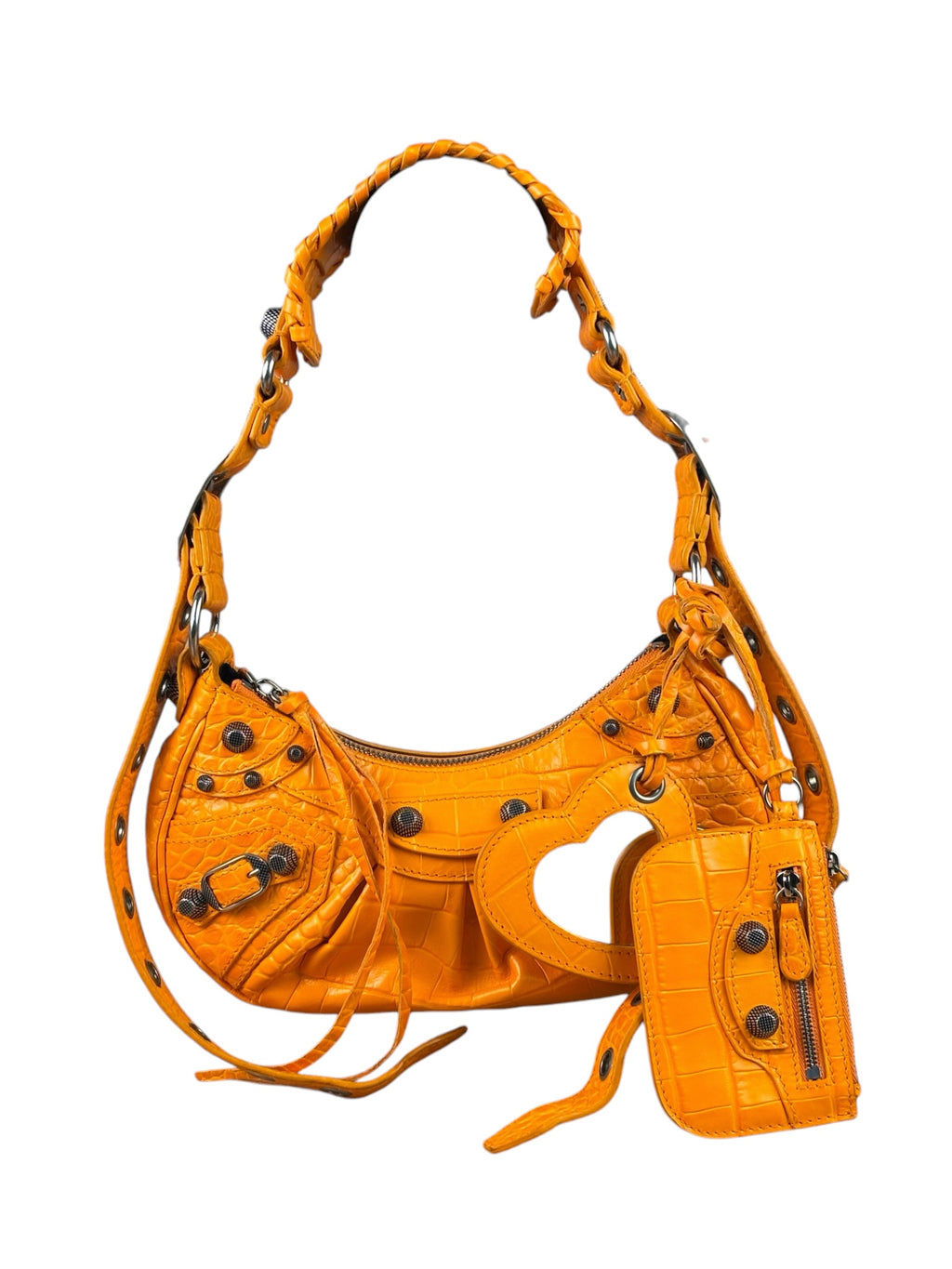 Balenciaga Orange Leather Moto City Bag
