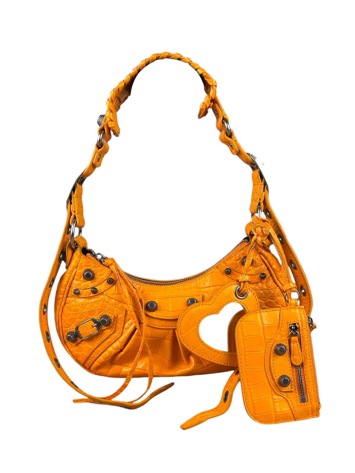 Balenciaga Orange Leather Moto City Bag