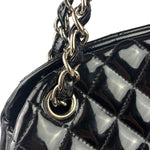 Chanel Large Black Patent Leather Mademoiselle Bowling Bag 2011-12