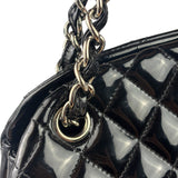 Chanel Large Black Patent Leather Mademoiselle Bowling Bag 2011-12