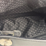 Gucci Black Leather Trim Belted Tote