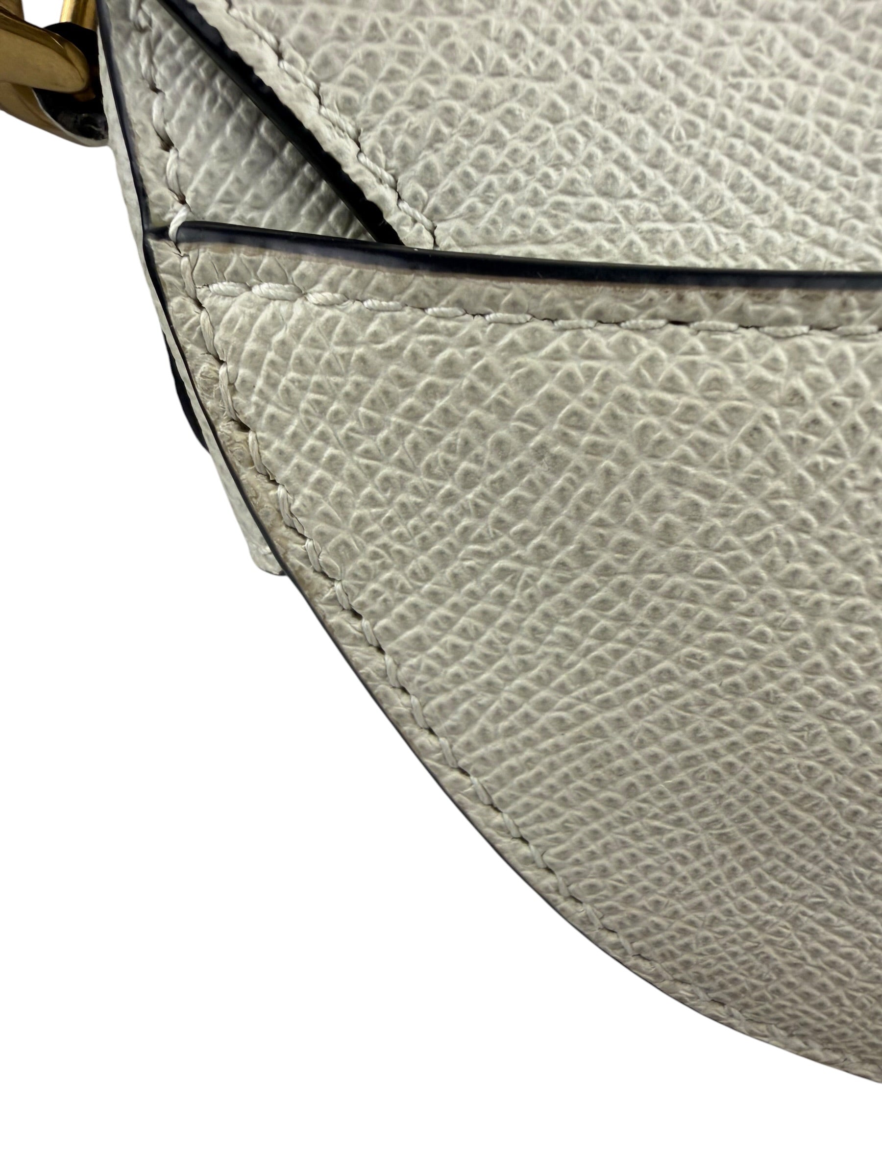 Christian Dior White Leather Saddle Hand Bag